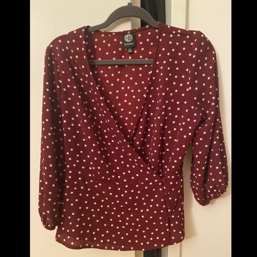 Nordstrom Brand Polka Dotted Blouse